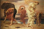 Lord Frederic Leighton Greek Girls Picking Up Pebbles by the Sea oil painting on canvas